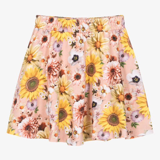 Molo-Teen Girls Pink Floral Organic Cotton Skirt | Childrensalon Outlet