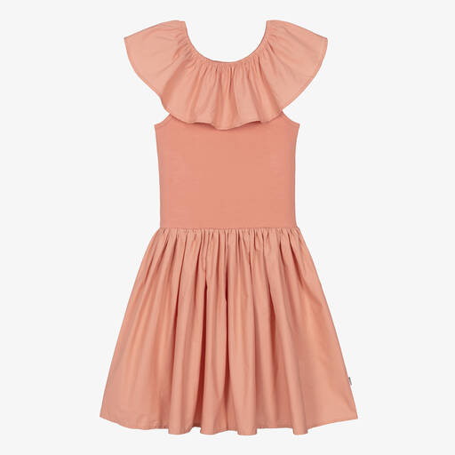 Molo-Teen Girls Pink Organic Cotton Ruffle Dress | Childrensalon Outlet