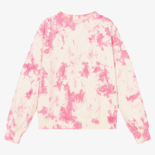 Molo-Teen Girls Pink Organic Cotton Tie-Dye Sweatshirt | Childrensalon Outlet