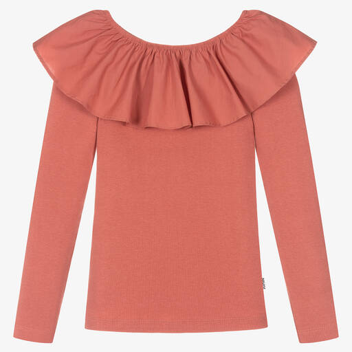 Molo-Teen Girls Pink Ribbed Cotton Top | Childrensalon Outlet