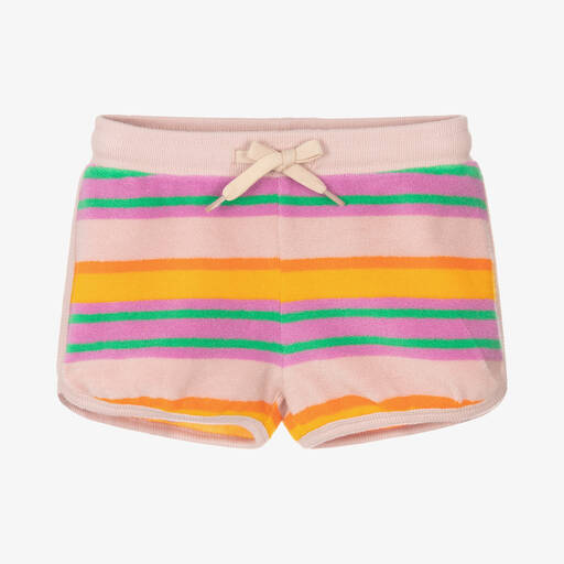 Molo-Teen Girls Pink Striped Cotton Shorts | Childrensalon Outlet