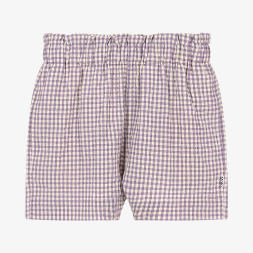 Molo-Teen Girls Purple Gingham Shorts | Childrensalon Outlet