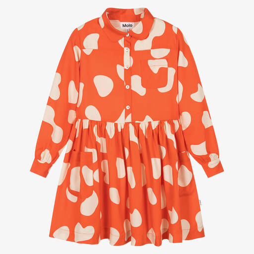 Molo-Robe rouge en viscose à pois ado | Childrensalon Outlet