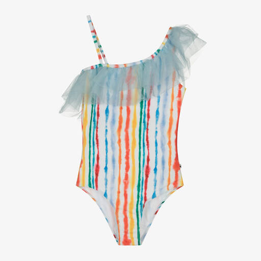 Molo-Teen Girls Stripe Tulle Swimsuit (UPF 50+) | Childrensalon Outlet