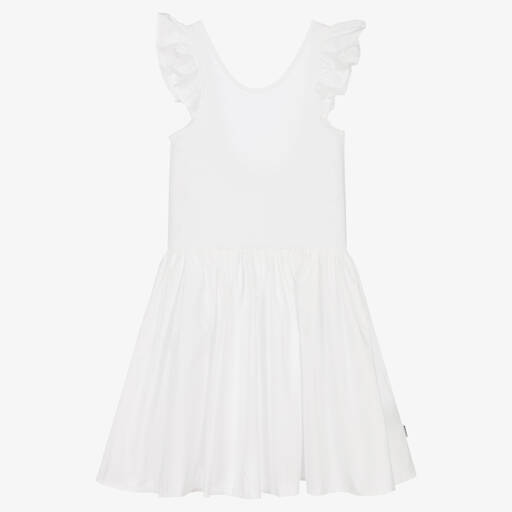 Molo-Teen Girls White Organic Cotton Dress | Childrensalon Outlet