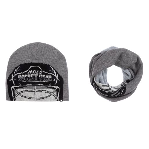 Molo-Teen Grey Snood & Hat Set | Childrensalon Outlet