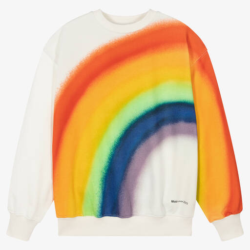 Molo-Teen Ivory Organic Cotton Rainbow Sweatshirt | Childrensalon Outlet