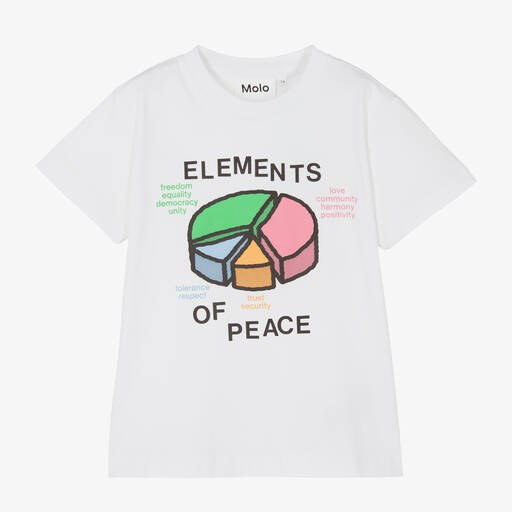 Molo-White Organic Cotton Graphic T-Shirt | Childrensalon Outlet