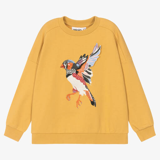 Molo-Yellow Bird Cotton Sweatshirt | Childrensalon Outlet