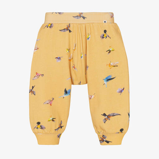 Molo-Bas jogging jaune coton Oiseaux | Childrensalon Outlet