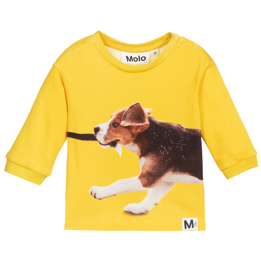 Molo-Желтая хлопковая толстовка с собакой | Childrensalon Outlet
