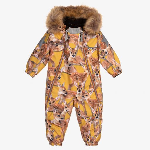 Molo-Yellow Fawns Snowsuit  | Childrensalon Outlet