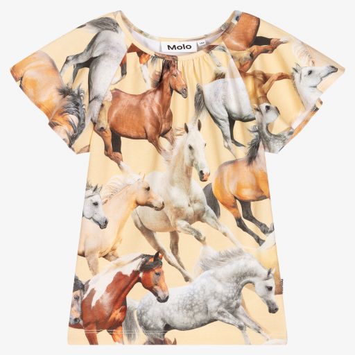 Molo-Yellow Organic Cotton T-Shirt | Childrensalon Outlet