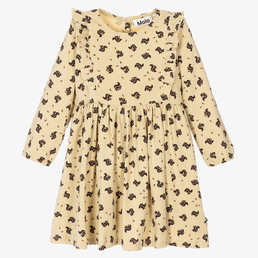 Molo-فستان أطفال قطن عضوي جيرسي لون أصفر | Childrensalon Outlet