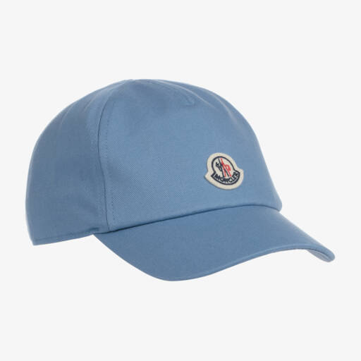 Moncler Enfant-Blue Cotton Logo Baseball Cap | Childrensalon Outlet
