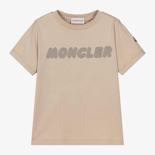 Moncler Enfant-Boys Beige Cotton T-Shirt | Childrensalon Outlet