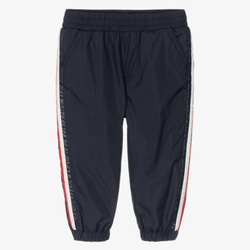 Moncler Enfant-بنطلون رياضي كلاسيكي أزرق داكن للأولاد | Childrensalon Outlet