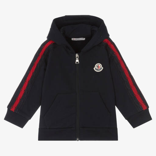 Moncler Enfant-Boys Deep Blue Knit Hoodie | Childrensalon Outlet