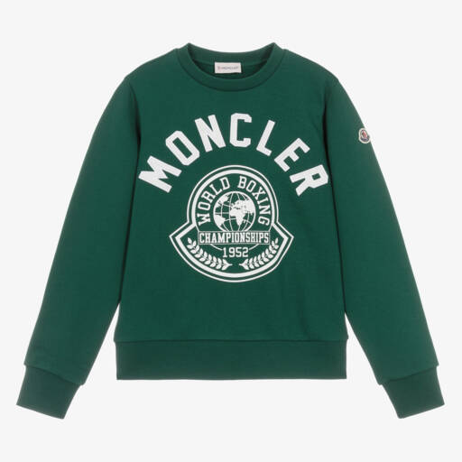 Moncler Enfant-قميص قطني أخضر للأولاد بأسلوب الفارسيتي | Childrensalon Outlet