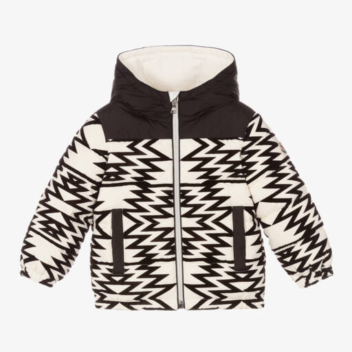 Moncler Enfant-Boys Ivory and Black Puffer Jacket | Childrensalon Outlet