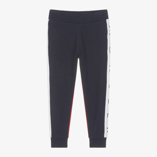 Moncler Enfant-Boys Navy and Red Cotton Joggers | Childrensalon Outlet