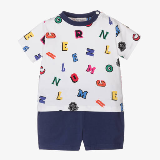 Moncler Enfant-Boys Navy Cotton T-Shirt Set | Childrensalon Outlet