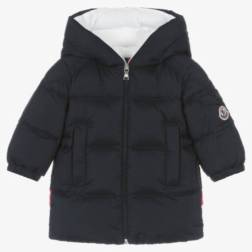 Moncler Enfant-Boys Navy Down-Filled Parka Coat | Childrensalon Outlet