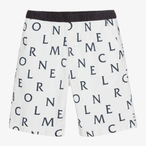 Moncler Enfant-شورت قطني أزرق داكن للأولاد بشعار | Childrensalon Outlet