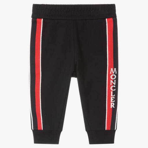 Moncler Enfant-بنطلون رياضي مخطط أزرق داكن للأولاد | Childrensalon Outlet
