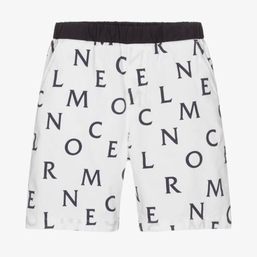Moncler Enfant-شورت أولاد بنقشة كحلي وأبيض | Childrensalon Outlet