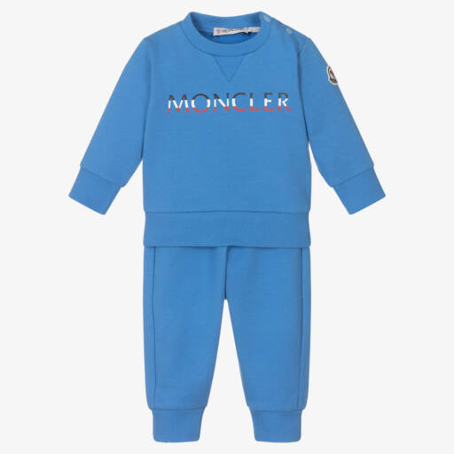 Moncler Enfant-طقم قطني ناعم بلون السماء للأولاد | Childrensalon Outlet