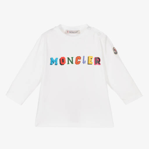 Moncler Enfant-Boys Soft White Logo Tee | Childrensalon Outlet