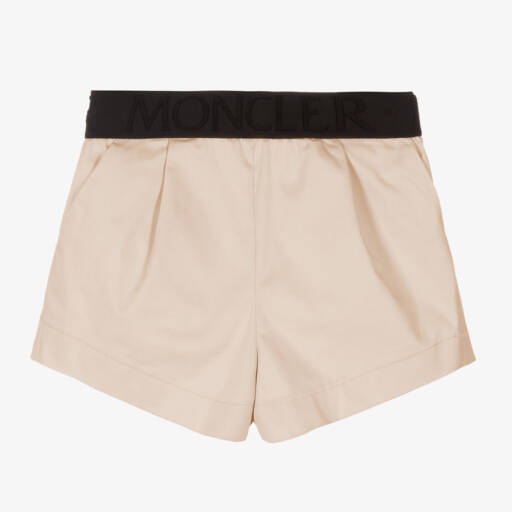 Moncler Enfant-Girls Beige Sateen Cotton Shorts | Childrensalon Outlet