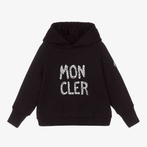 Moncler Enfant-Girls Black Cotton Logo Sweatshirt | Childrensalon Outlet