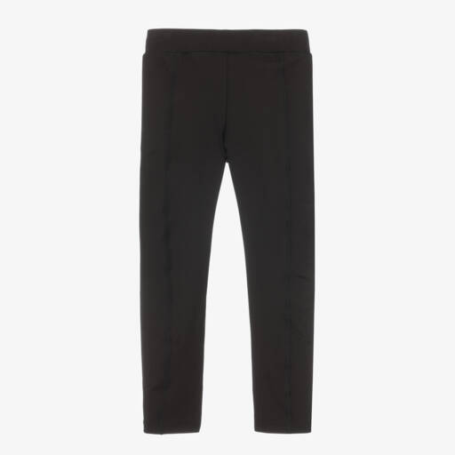 Moncler Enfant-Girls Black Cotton Stretch Leggings | Childrensalon Outlet