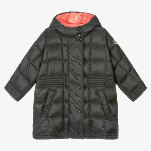 Moncler Enfant-Зимнее стеганое пальто для девочек угольного цвета | Childrensalon Outlet