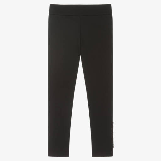 Moncler Enfant-Уютные черные хлопковые леггинсы для девочек | Childrensalon Outlet