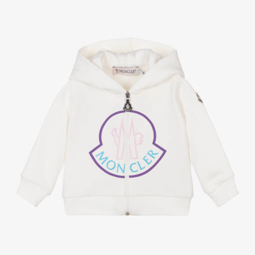 Moncler Enfant-هودي قطني بلون الكريم للبنات | Childrensalon Outlet
