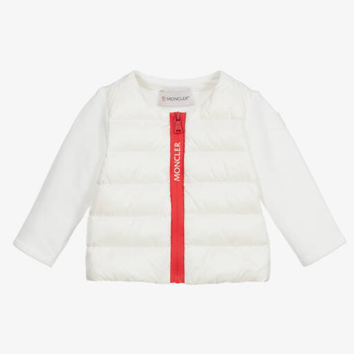 Moncler Enfant-Кремовая стеганая рубашка на молнии для девочек | Childrensalon Outlet