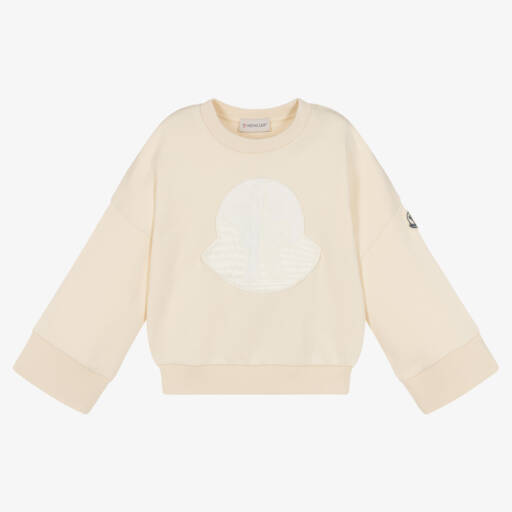 Moncler Enfant-Girls Creamy Quilted Sweatshirt | Childrensalon Outlet