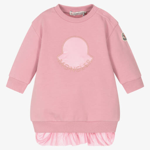 Moncler Enfant-فستان بناتي وردي غامق بكرانيش | Childrensalon Outlet