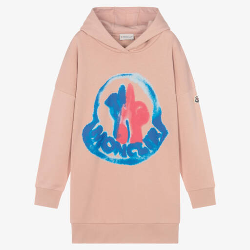 Moncler Enfant-Платье-худи розового цвета для девочек | Childrensalon Outlet