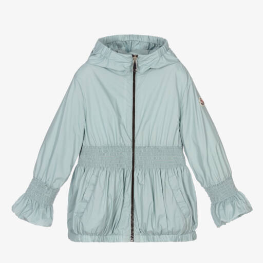 Moncler Enfant-Girls Ice Blue Hooded Jacket | Childrensalon Outlet