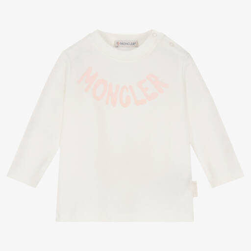 Moncler Enfant-تيشيرت قطن جيرسي عاجي للبنات | Childrensalon Outlet