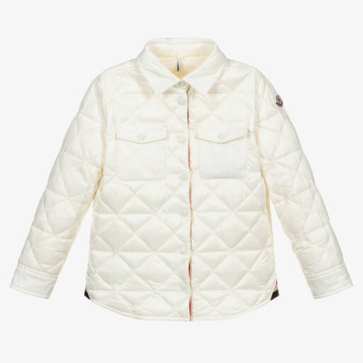 Moncler Enfant-Кремовая стеганая куртка для девочек | Childrensalon Outlet