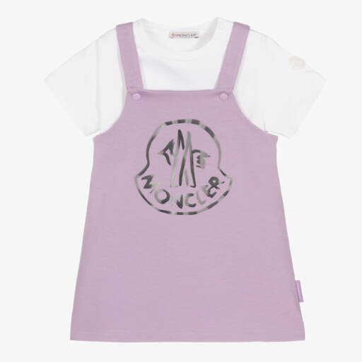 Moncler Enfant-فستان قطني بنفسجي للبنات | Childrensalon Outlet