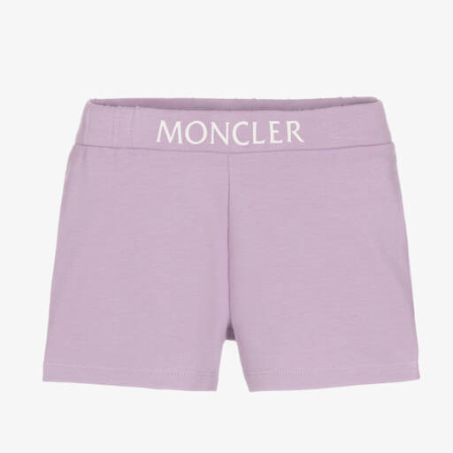 Moncler Enfant-Girls Lilac Cotton Logo Shorts | Childrensalon Outlet