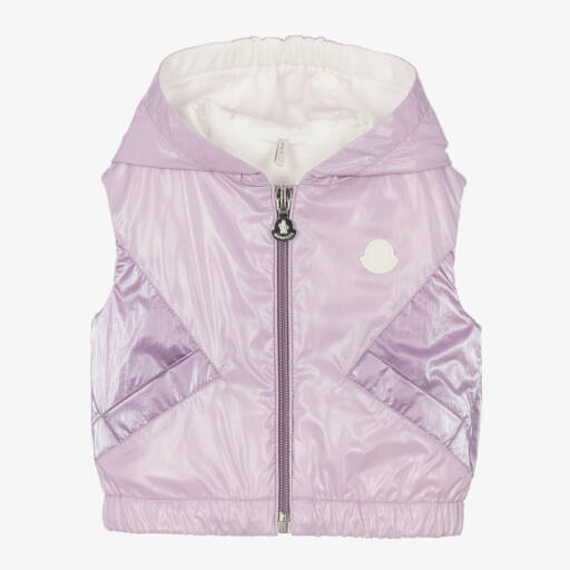 Moncler Enfant-جيليه نايلون بنفسجي بغطاء للرأس للبنات | Childrensalon Outlet