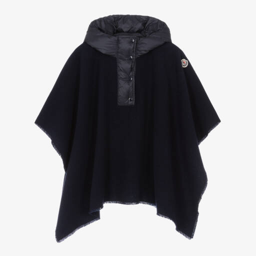 Moncler Enfant-عباءة صوفية وناعمة للفتيات بلون منتصف الليل | Childrensalon Outlet
