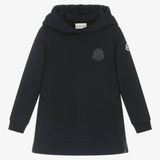 Moncler Enfant-فستان هودي قطني أزرق للبنات | Childrensalon Outlet